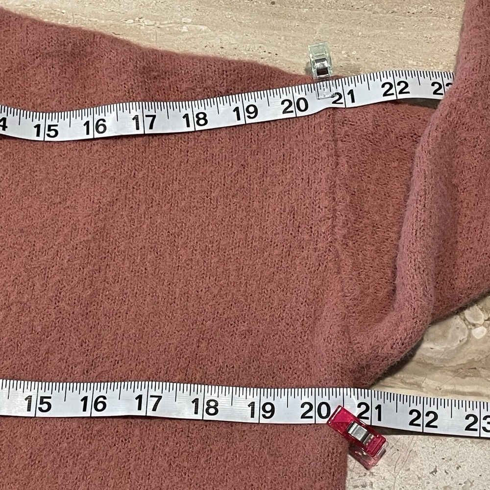 F21 Cardigan Open Sweater Pink Salmon S Fuzzy Pockets Barbie Soft Girl Milkmaid - Picture 6 of 9